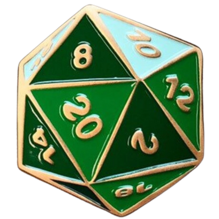D20 - Green Pin - Campaign Supplies