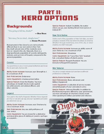 Everyday Heroes:  Escape From New York Cinematic Adventure - Campaign Supplies