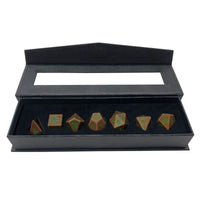 D&D Heavy Metal 7 RPG Dice Set Feywild Copper and Green - Campaign Supplies