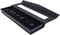 D&D Heavy Metal 7 RPG Dice Set Black & Red - Campaign Supplies
