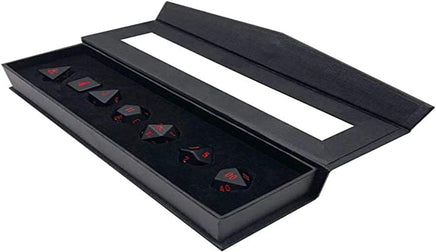 D&D Heavy Metal 7 RPG Dice Set Black & Red - Campaign Supplies