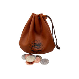 Fantasy Coin Hoard – 30 Metal Coins with Drawstring Pouch