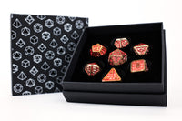 Draco Metal RPG Dice Set: Bright Red / Gold - Campaign Supplies