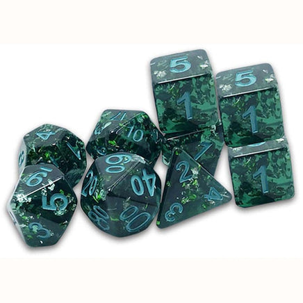 DCC RPG Dice - Verdigris Grecian Vase Dice - Traditional 9-set - Campaign Supplies