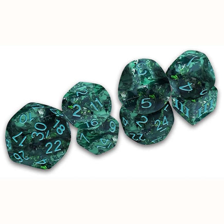 DCC RPG Dice - Verdigris Grecian Vase Dice - DCC Funky 7 - Campaign Supplies