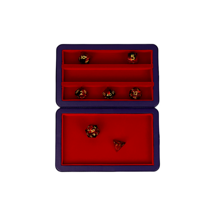 Dice Case: Deep Blue / Burnt Burgundy - Campaign Supplies