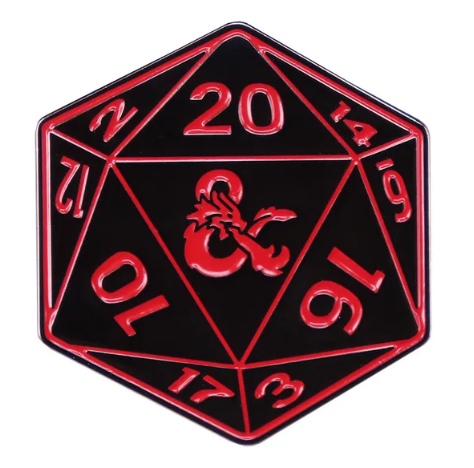 D20 - D&D Logo Pin| Campaign Supplies
