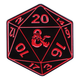 D20 - D&D Logo Pin - Campaign Supplies