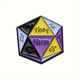 D20 - They / Them Pin - Campaign Supplies