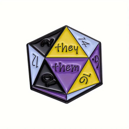 D20 - They / Them Pin - Campaign Supplies