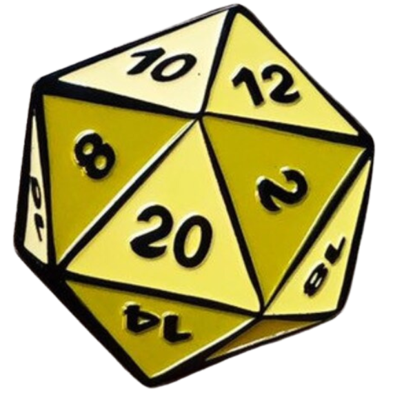 D20 - Yellow Pin | Campaign Supplies