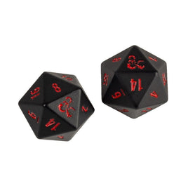 D&D Heavy Metal D20 Black and Red Dice Set