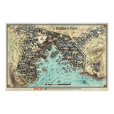 D&D Descent Into Avernus Baldur's Gate Map - Campaign Supplies