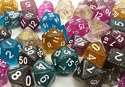 7 pc Chessex Glitter Dice Sets - Campaign Supplies